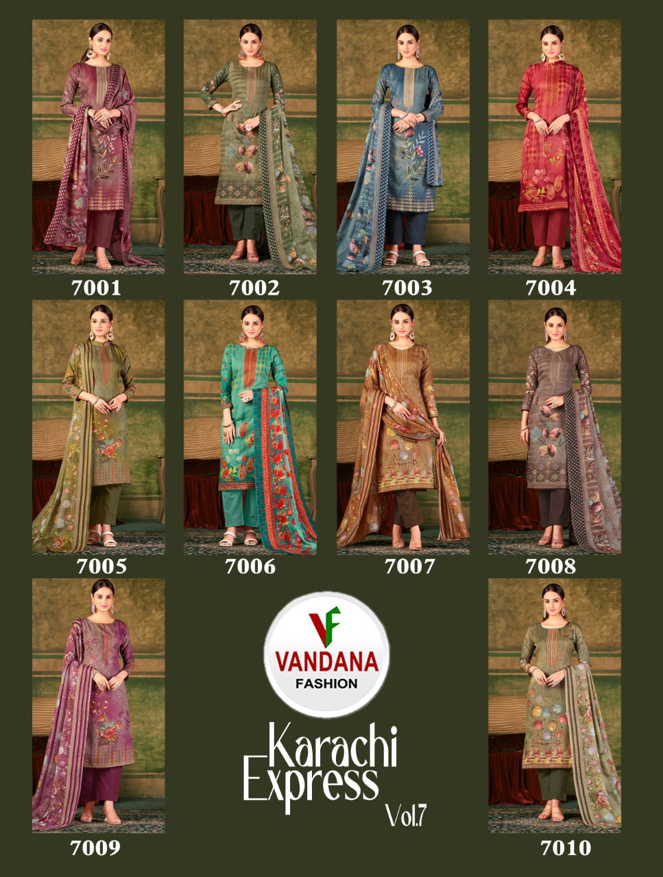 Vandana Karachi Express Vol 7 Regular Wear Wholesale Printed Cotton Dress Material
